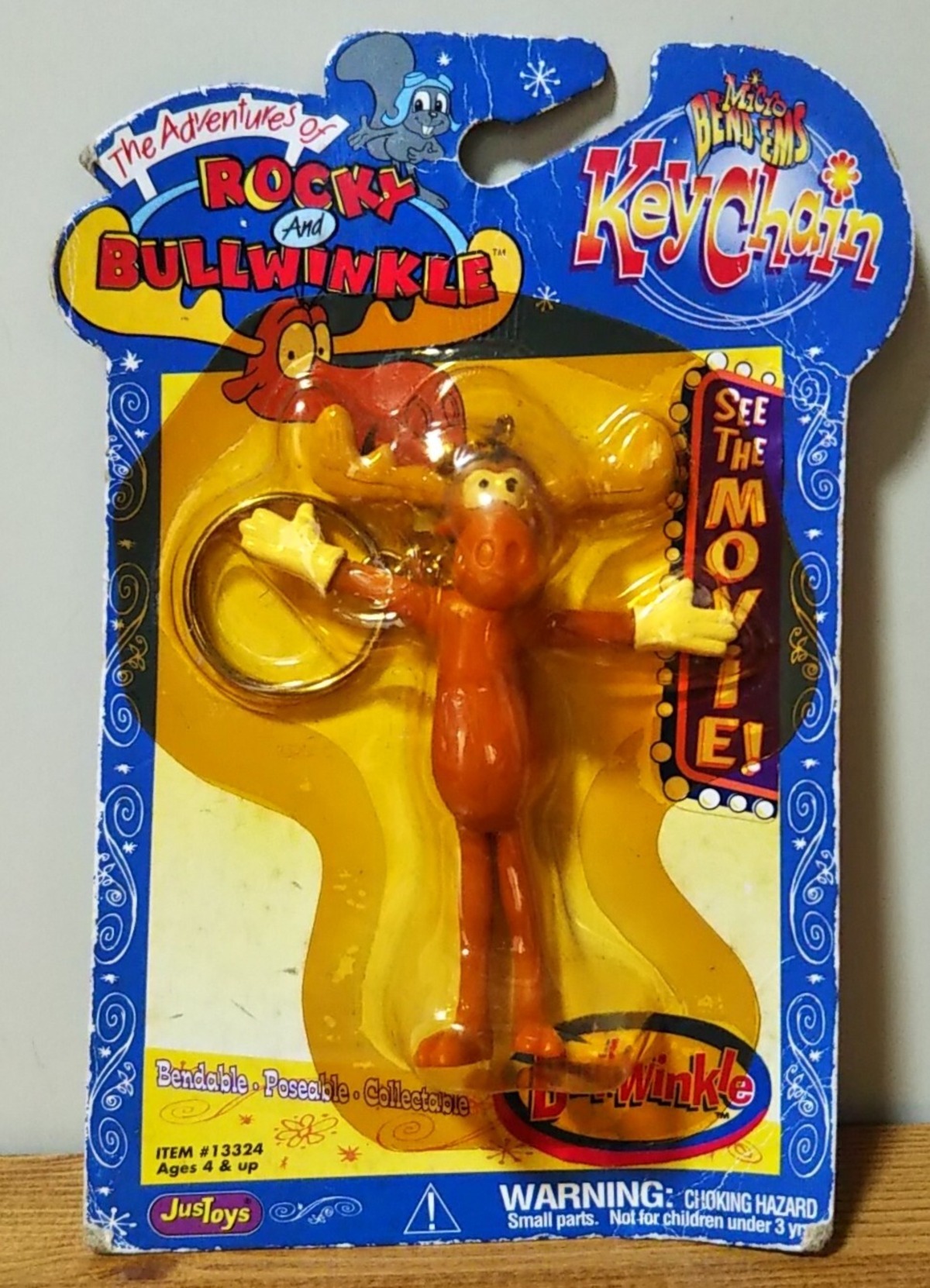 ROCKY AND BULLWINKLE ブルウィンクル ベンダブルフィギュア キーチェーン KEYCHAIN 2000年 ロッキー ...