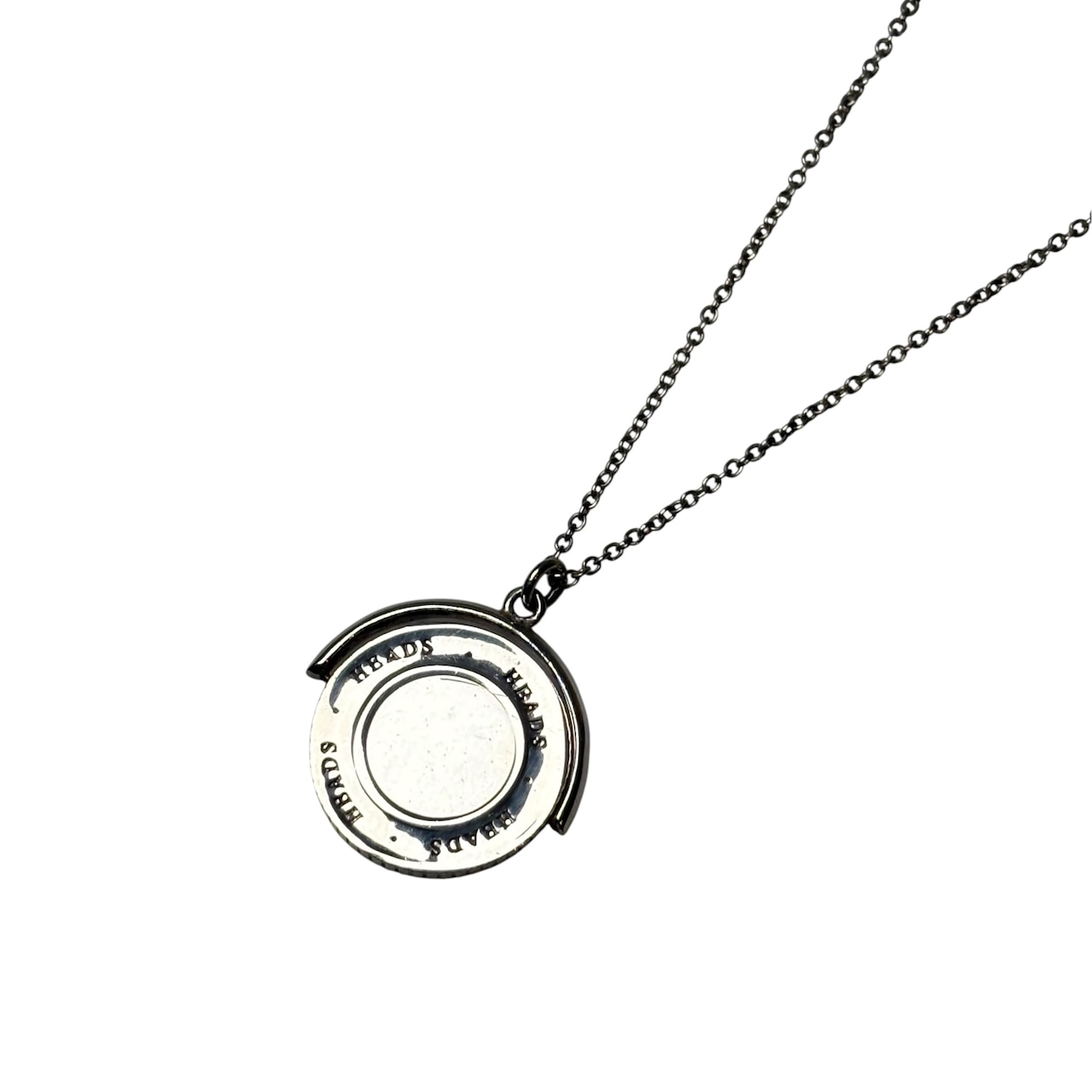 vintage 2003’s TIFFANY silver “HEADS/TAILS” swivel coin pendant necklace