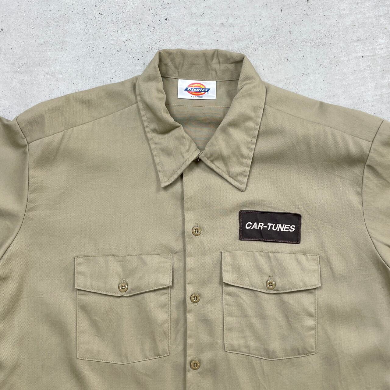 90年代 Dickies ディッキーズ 半袖 ワークシャツ ワッペン メンズXL