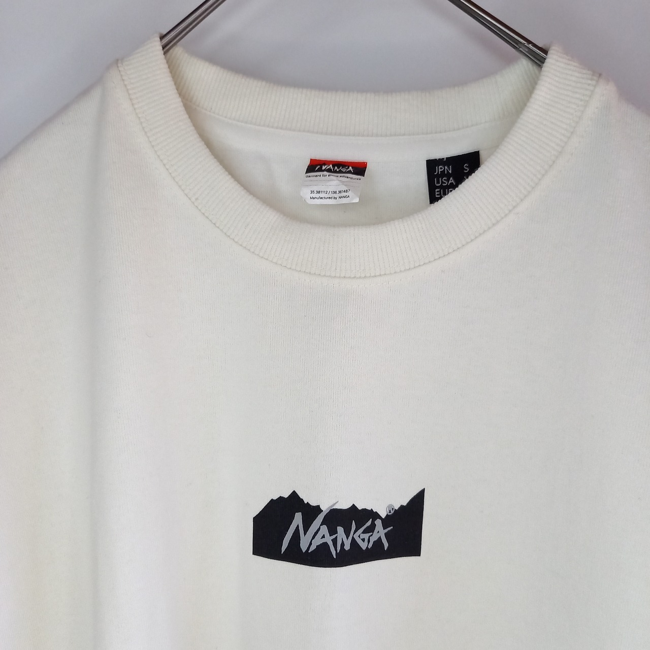 ナンガ　クルーネック　Tシャツ　半袖　ホワイト　S