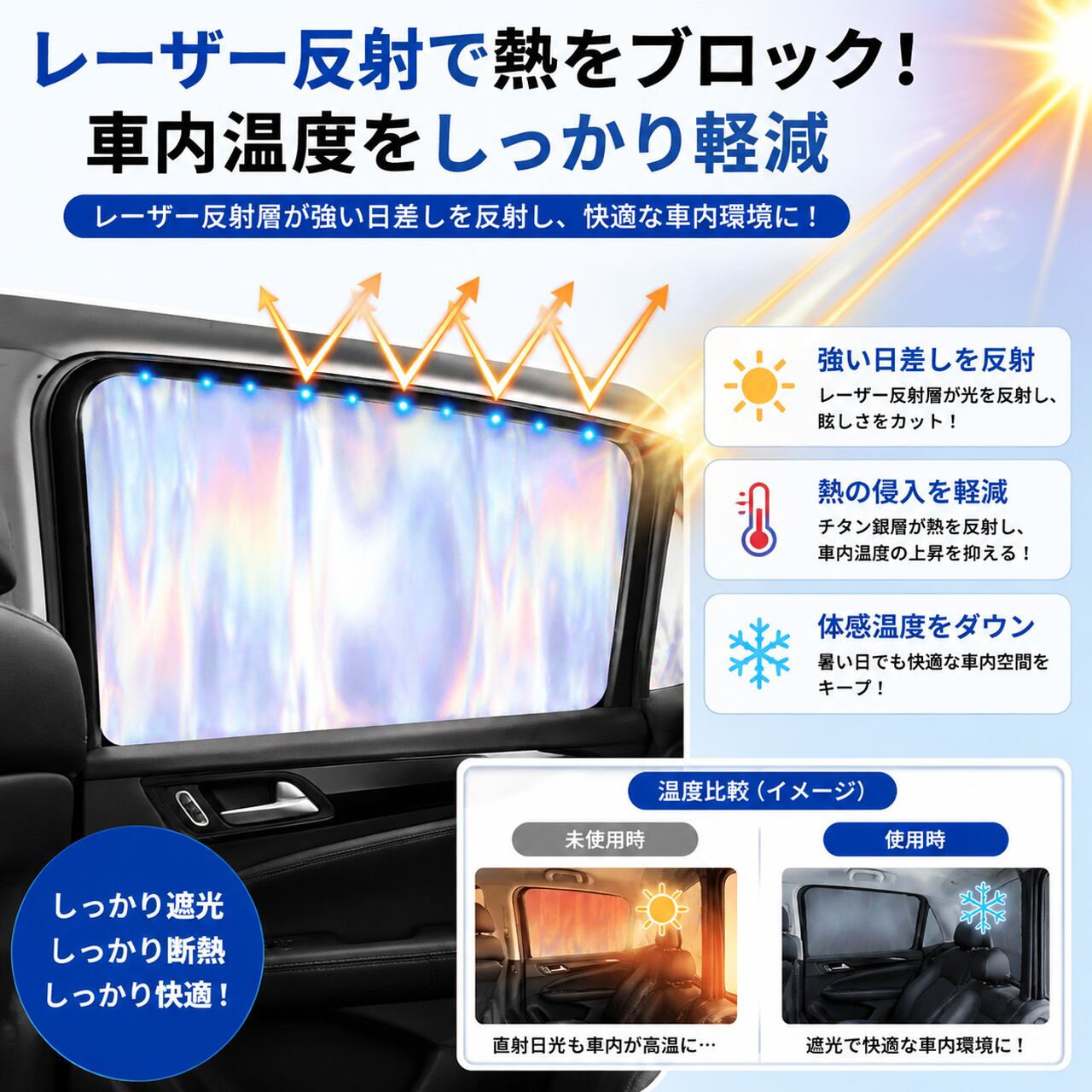 H119 .汎用車種対応 50×79cm 四角タイプ 窓開閉邪魔しない | GIFTTIDEBOX