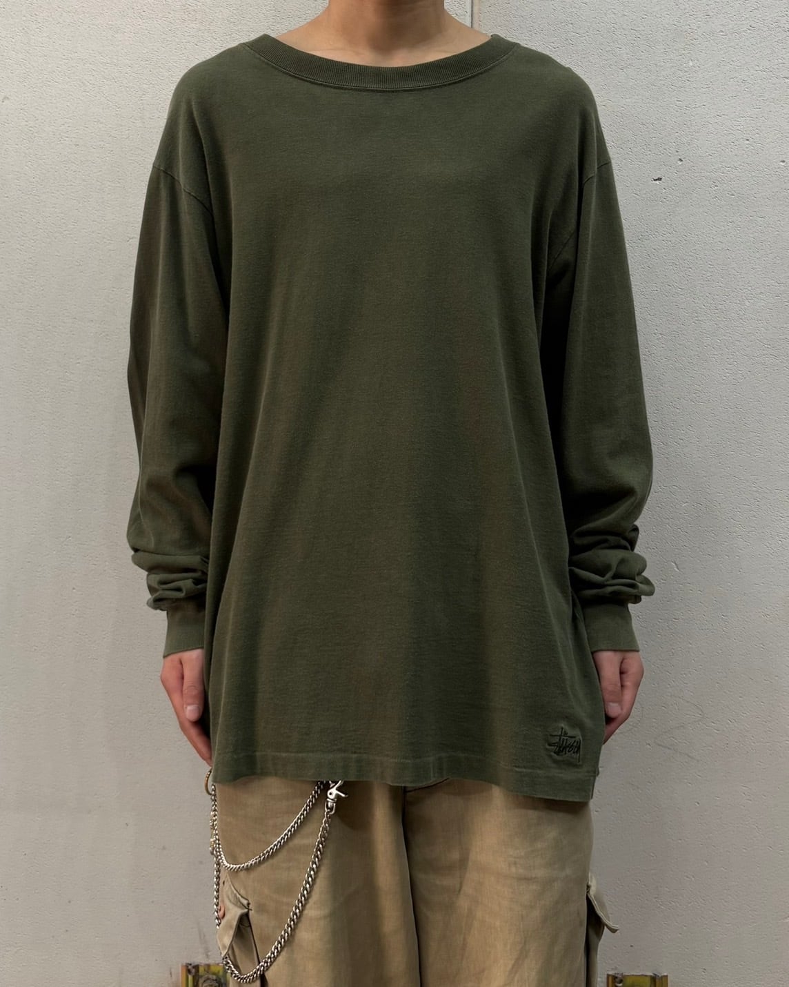 80's~90's old stussy Long Sleeve Polo Shirts “黒タグ”【高円寺本店
