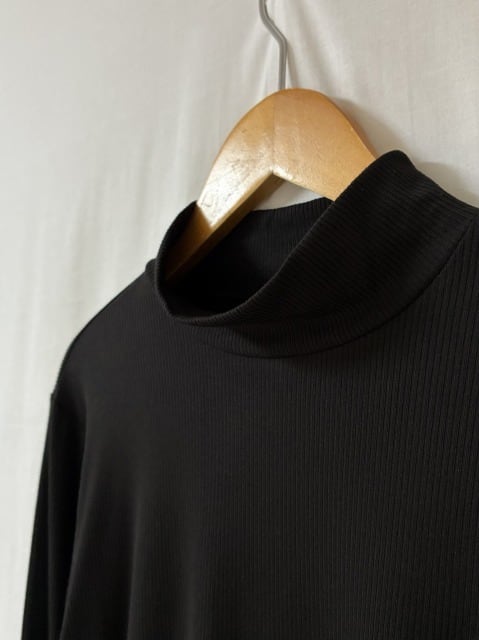 Solid Color Ribbed Weave Mock Neck Cut and Sewn