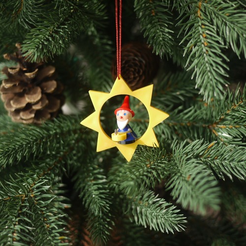 太鼓をたたくこびと　プラスチックオーナメント　ドイツ