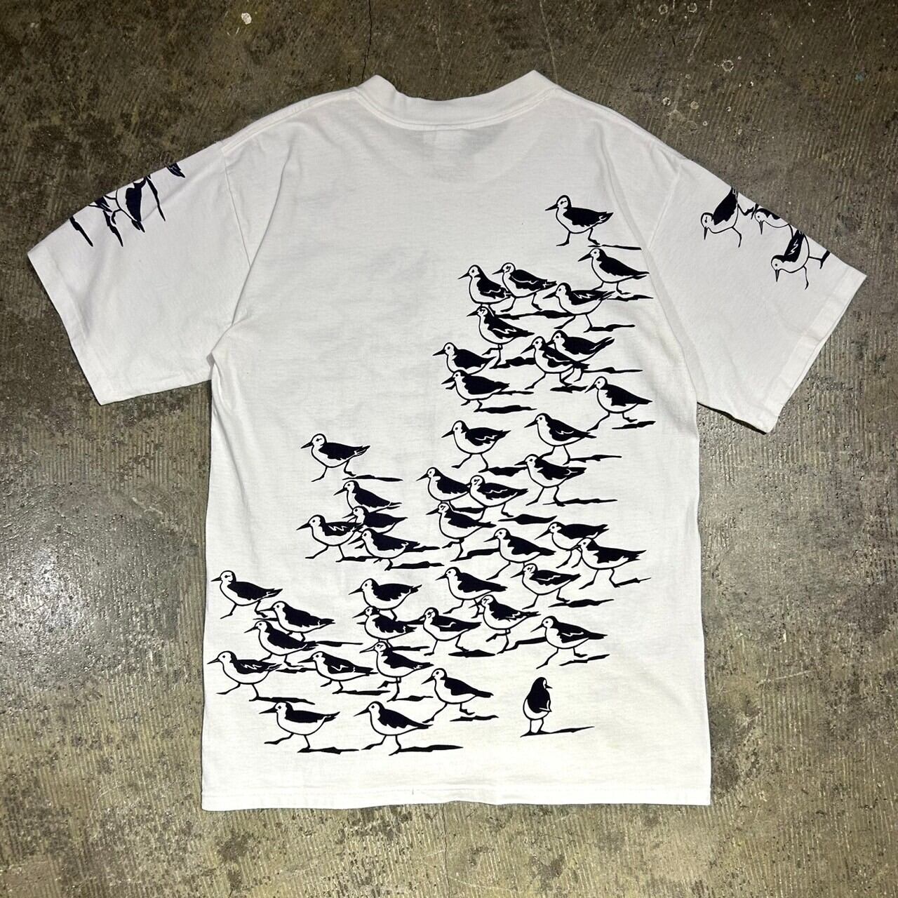 【即決】80-90's MICHIGAN RAG Tシャツ BIRD ミシガンラグ 総柄