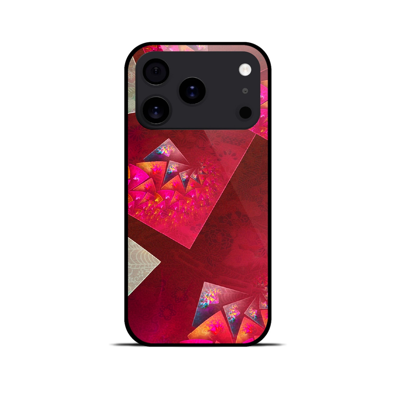 華札 - 和風 角丸型 強化ガラスiPhoneケース