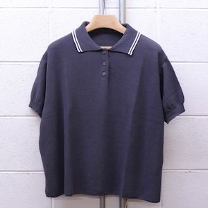 【NARU FACTORY】SNOW COTTON LINE POLO COLLAR KNIT