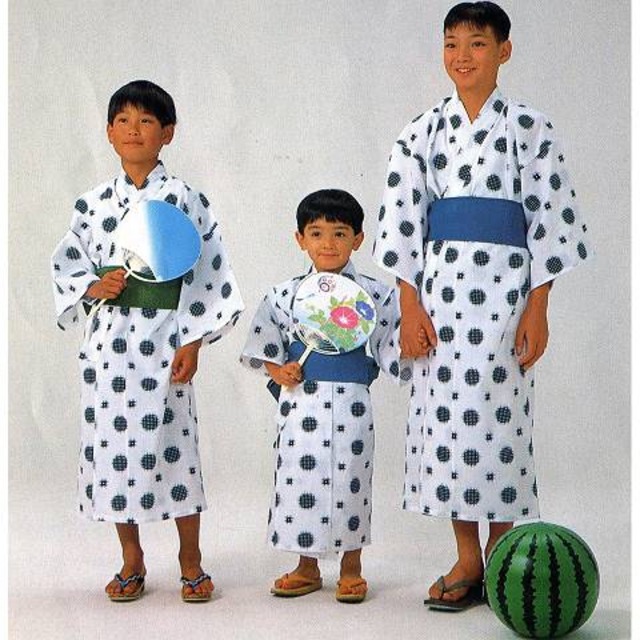 子供浴衣絣柄　大寸(10枚組) [17394] YKT-20-D ゆかた・履物