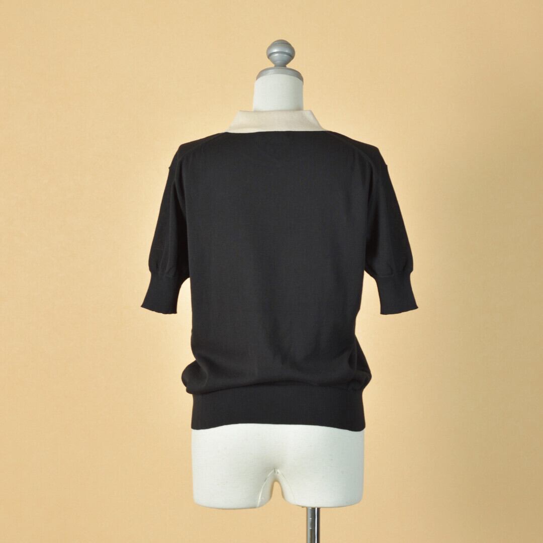 atelier naruse アトリエナルセ コットン襟付きニット・ブラック