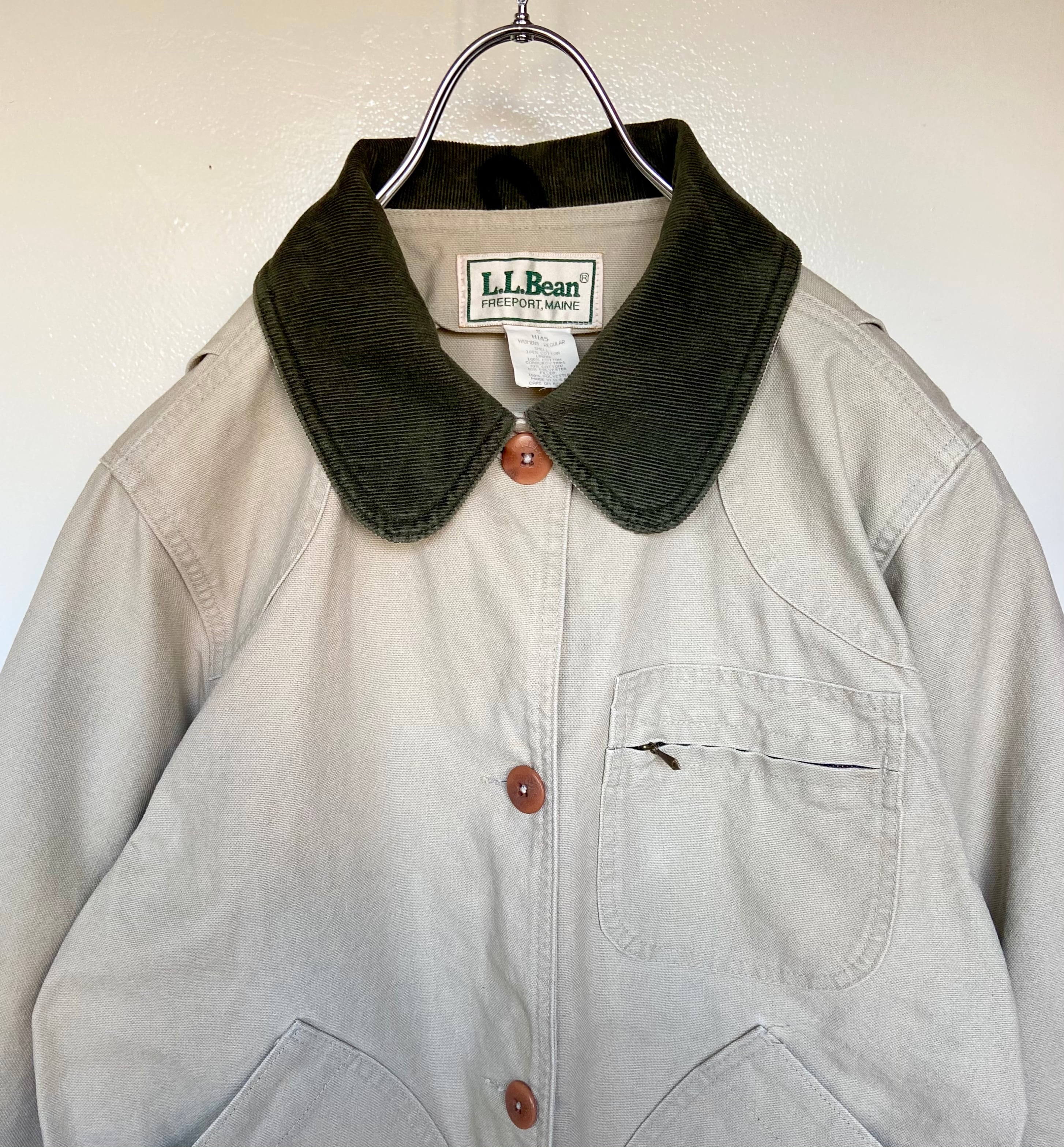 USA製 古着 80s LLBean/エルエルビーン ハンティングジャケット カバーオール 襟コーデュロイ