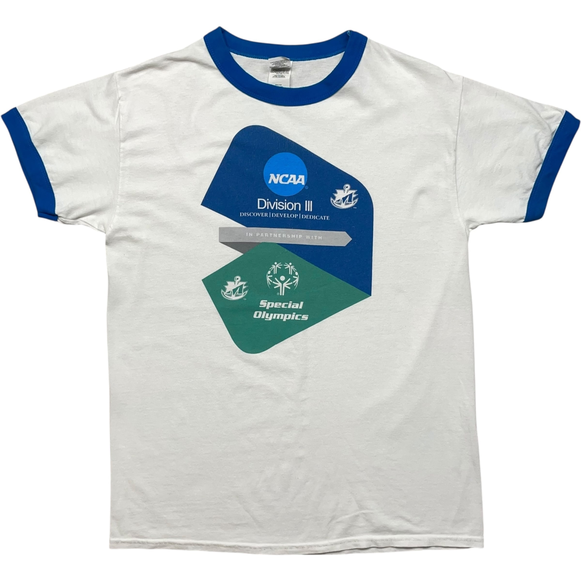 《M》GILDAN ギルダン リンガーTシャツ NCAAディビジョンIII スペシャルオリンピック フロントプリント no.8396