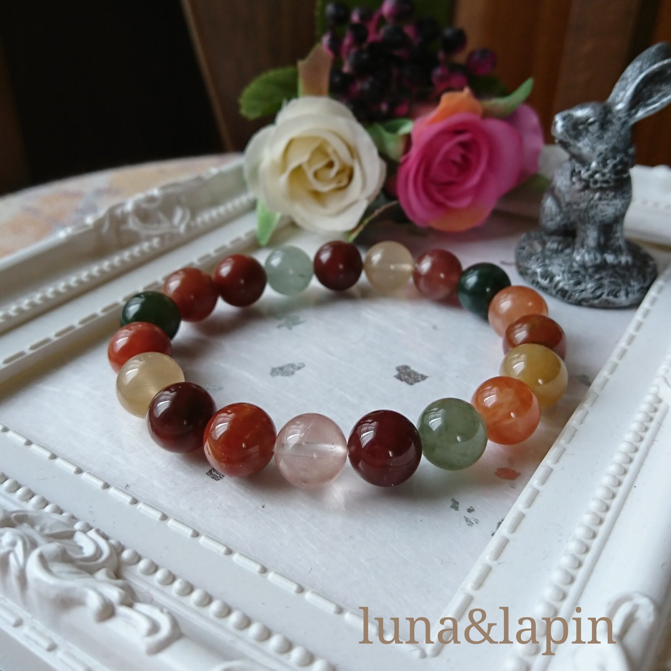 実りの秋のミックスルチルブレスレット | luna&lapin