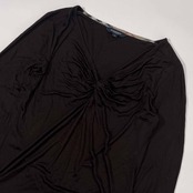 BURBERRY LONDON バーバリー Vネック デザイン Tシャツ カットソー 2/ダークブラウン レディース