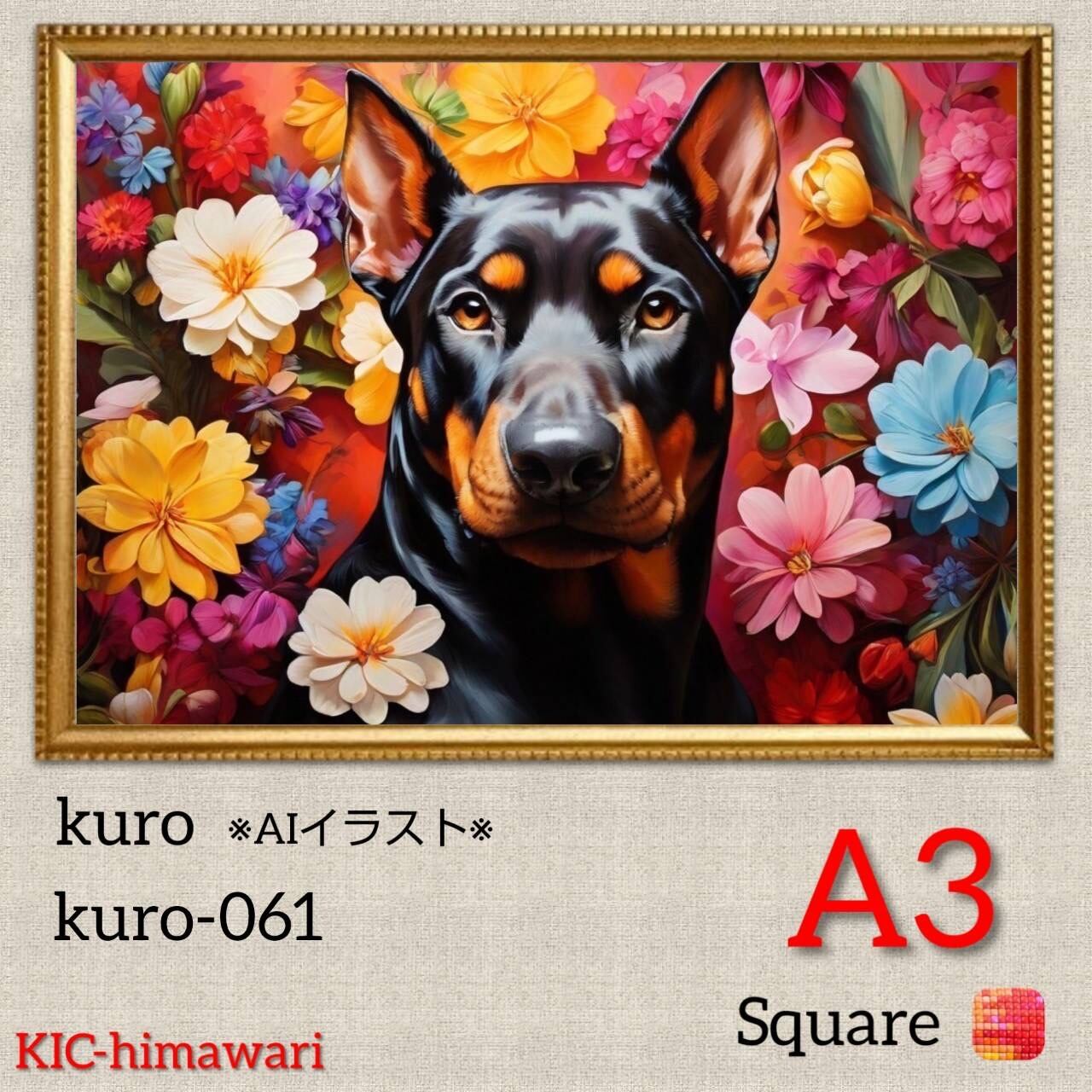 A3サイズ 四角ビーズ【kuro-061】ダイヤモンドアート