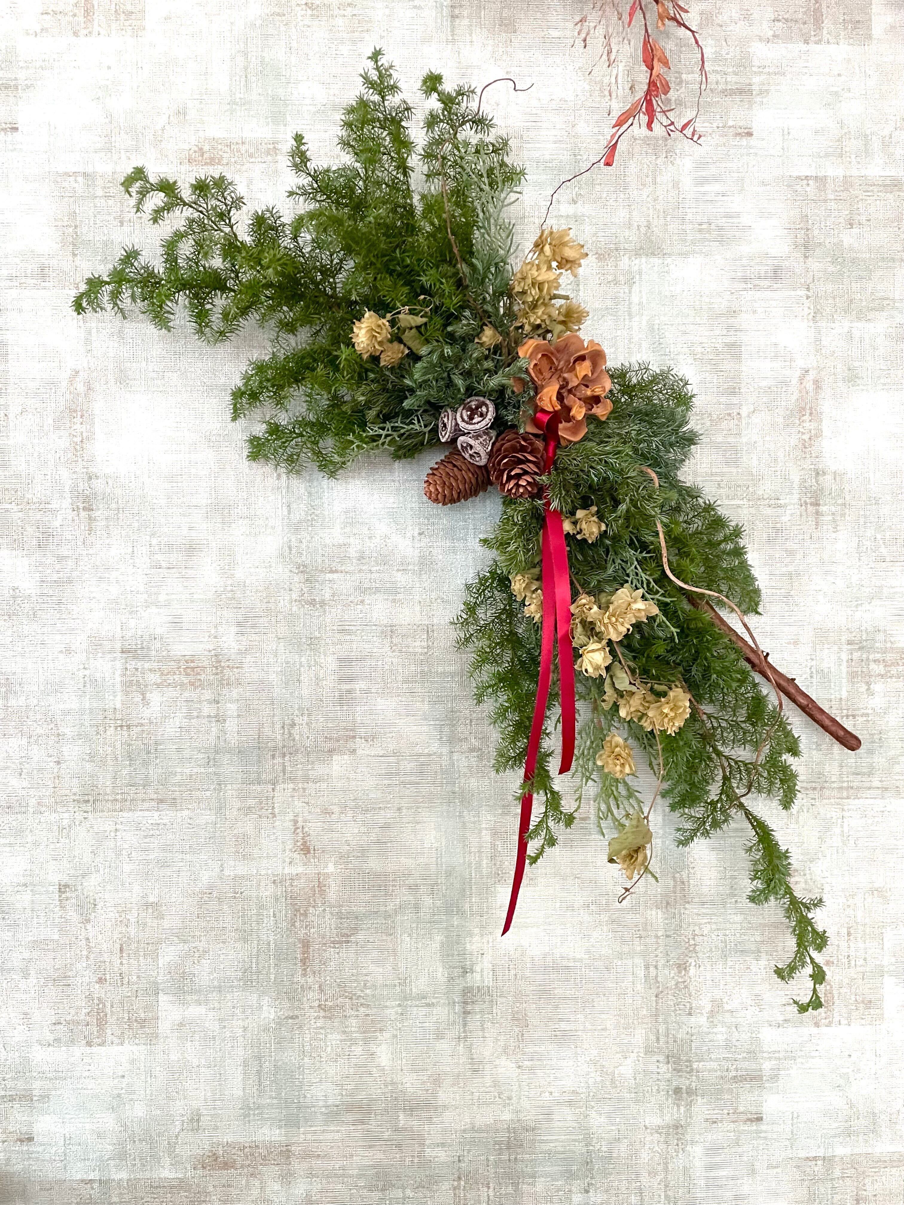 Christmas】3種の針葉樹香るクリスマススワッグ | hare.flower and mellows