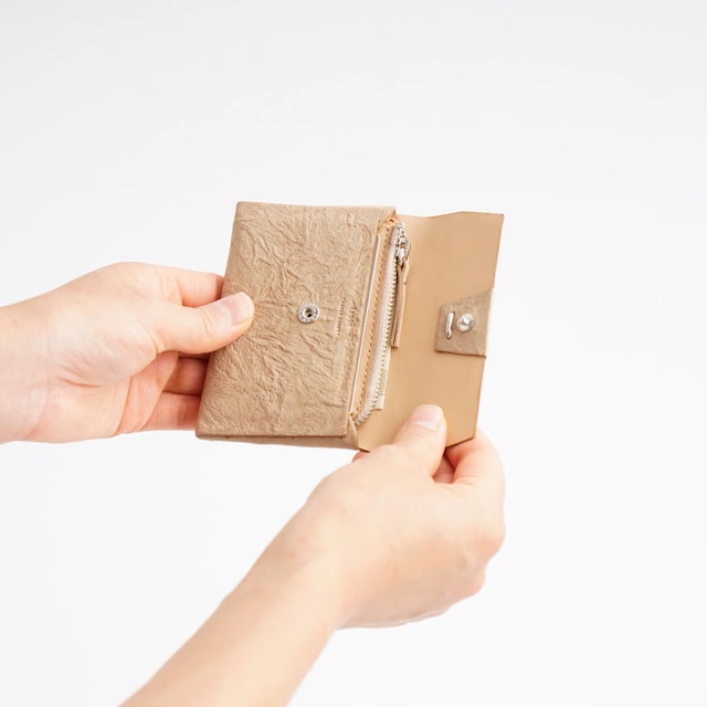 i ro se PAPER 3WAY MINI WALLET ( L.BROWN / BLACK )