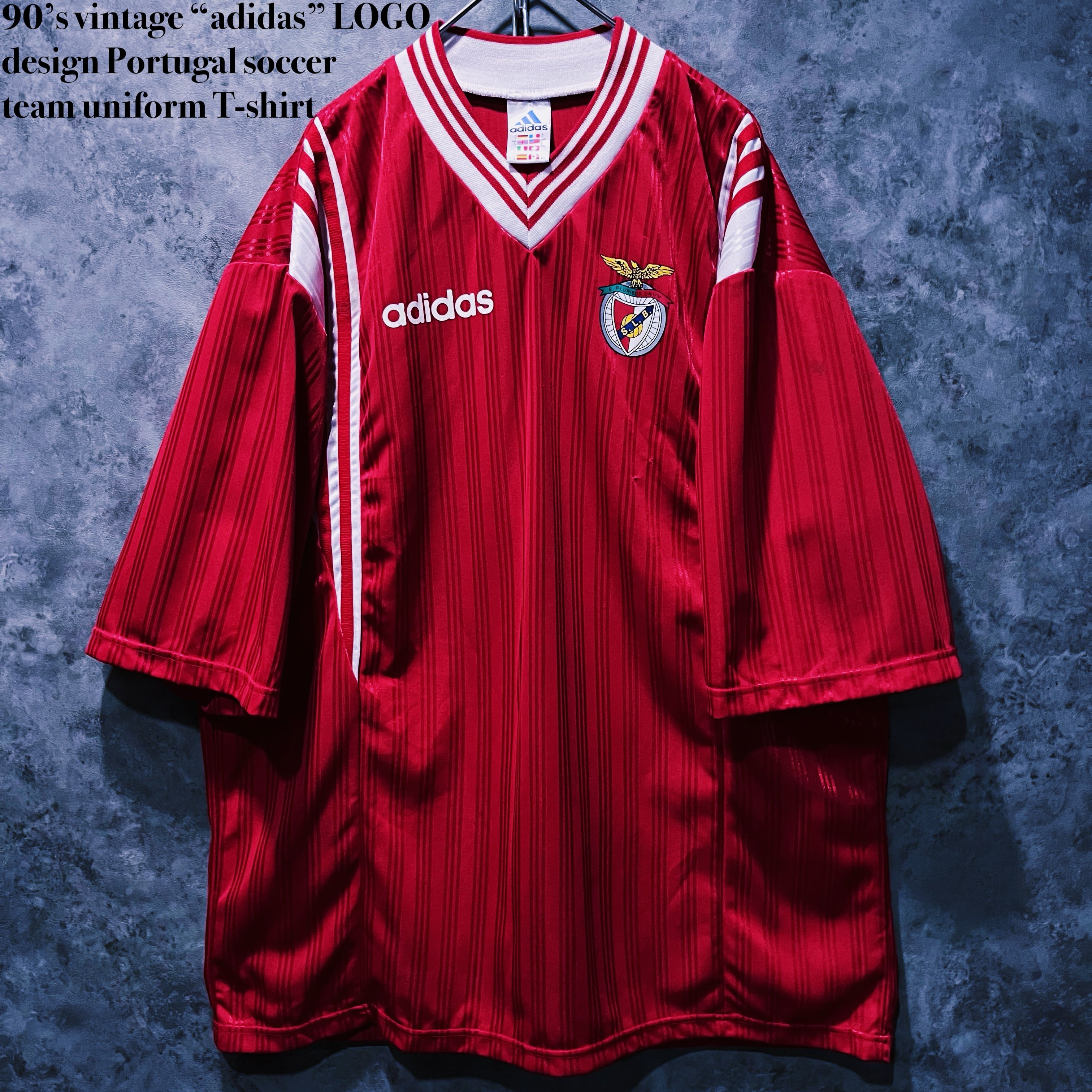 【doppio】90’s vintage “adidas” LOGO design Portugal soccer team uniform T-shirt