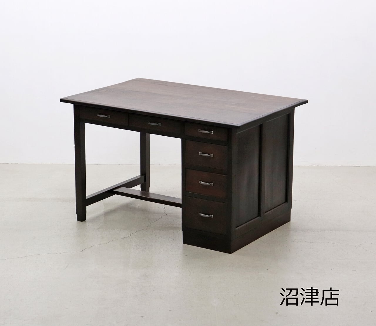 【沼津店】レトロ 無垢材 片袖机 作業台 PC デスク 書斎 展示台 飾り台 ヴィンテージ PGK06039