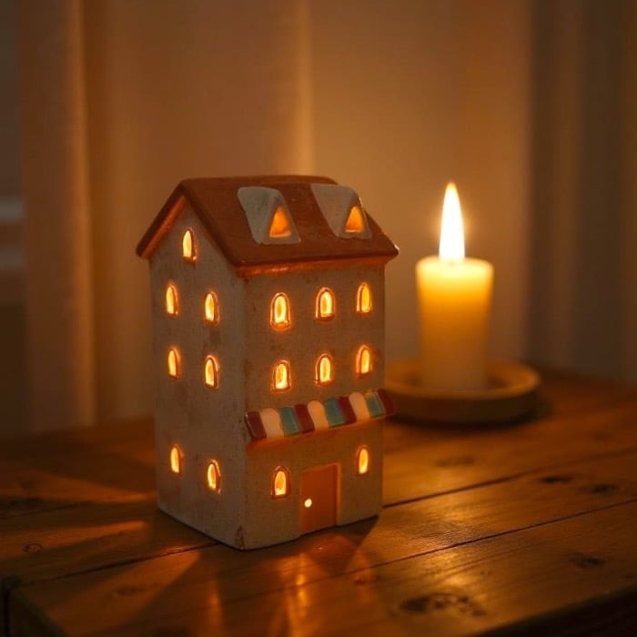 クリスマス　オブジェ　陶器　キャンドル立て maison-fleurie_1225512-2389x