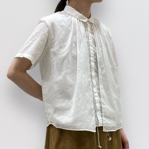 vm voile gauze layered gathers shirt