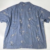 90s McGREGOR SPORTSWEAR マクレガー 花柄 半袖シャツ アロハシャツ 4L/大きいサイズ ブルー メンズ ビンテージ