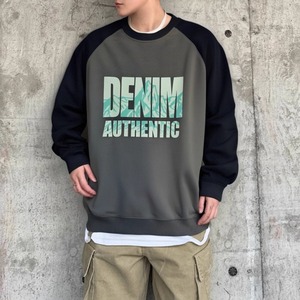 コントラストカラーラグランスリーブスウェットシャツ 2カラー 11225