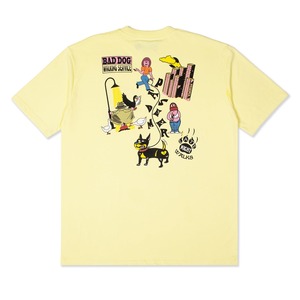 【PAS DE MER/パドゥメ】BAD DOG T-SHIRT Tシャツ / LIGHT YELLOW