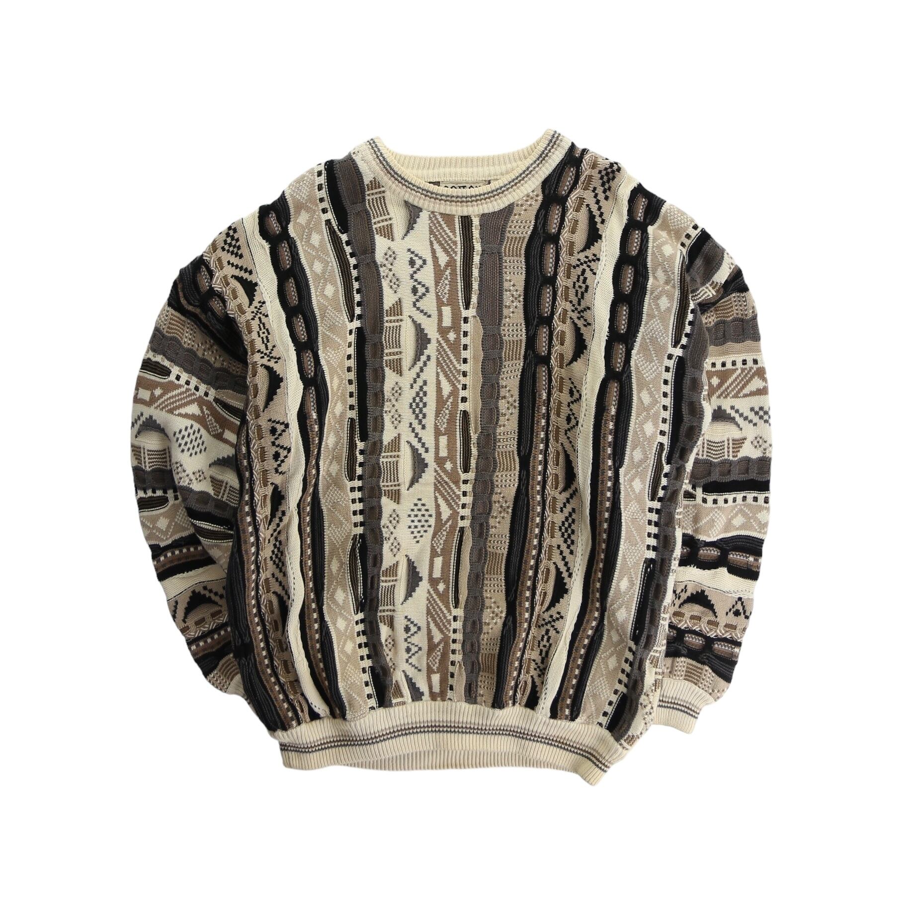 OTSU】1990's cotton 3D knit sweater -9308- | cv