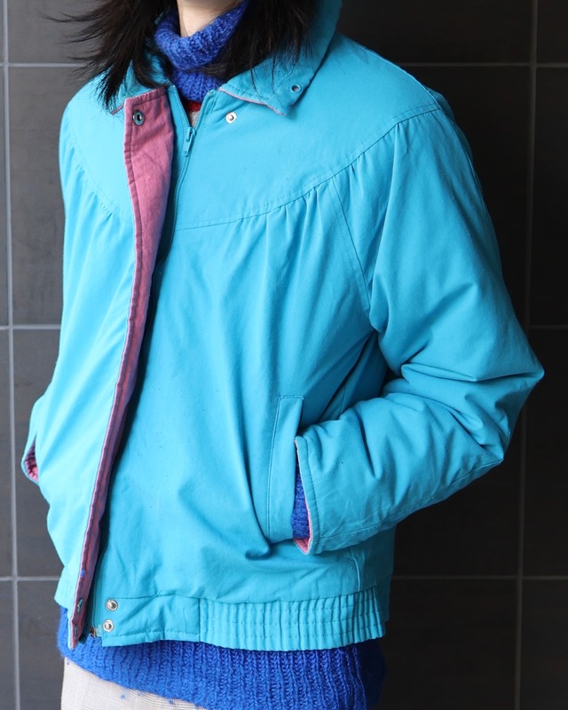 Fly front bicolor down jacket