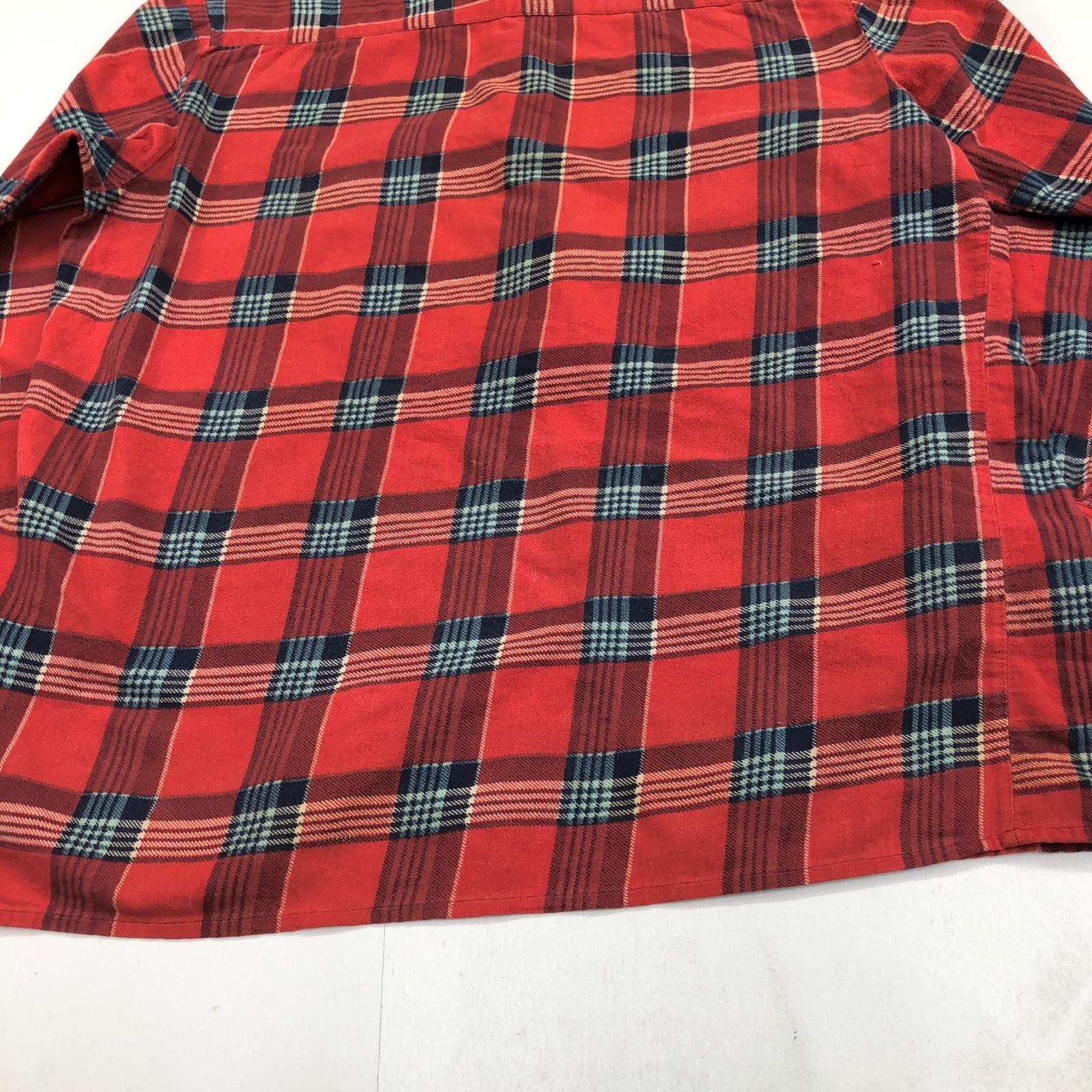 SAUGATUCK 80- 90年代 襟芯入り チェック柄 プリント ネルシャツ