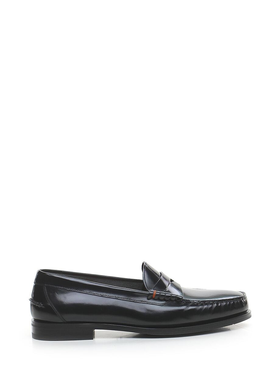 SANTONI サントーニ メンズ ローファー レザー・ラバー 黒