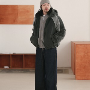 ツートーン ボアフーディ ジャケット K5521