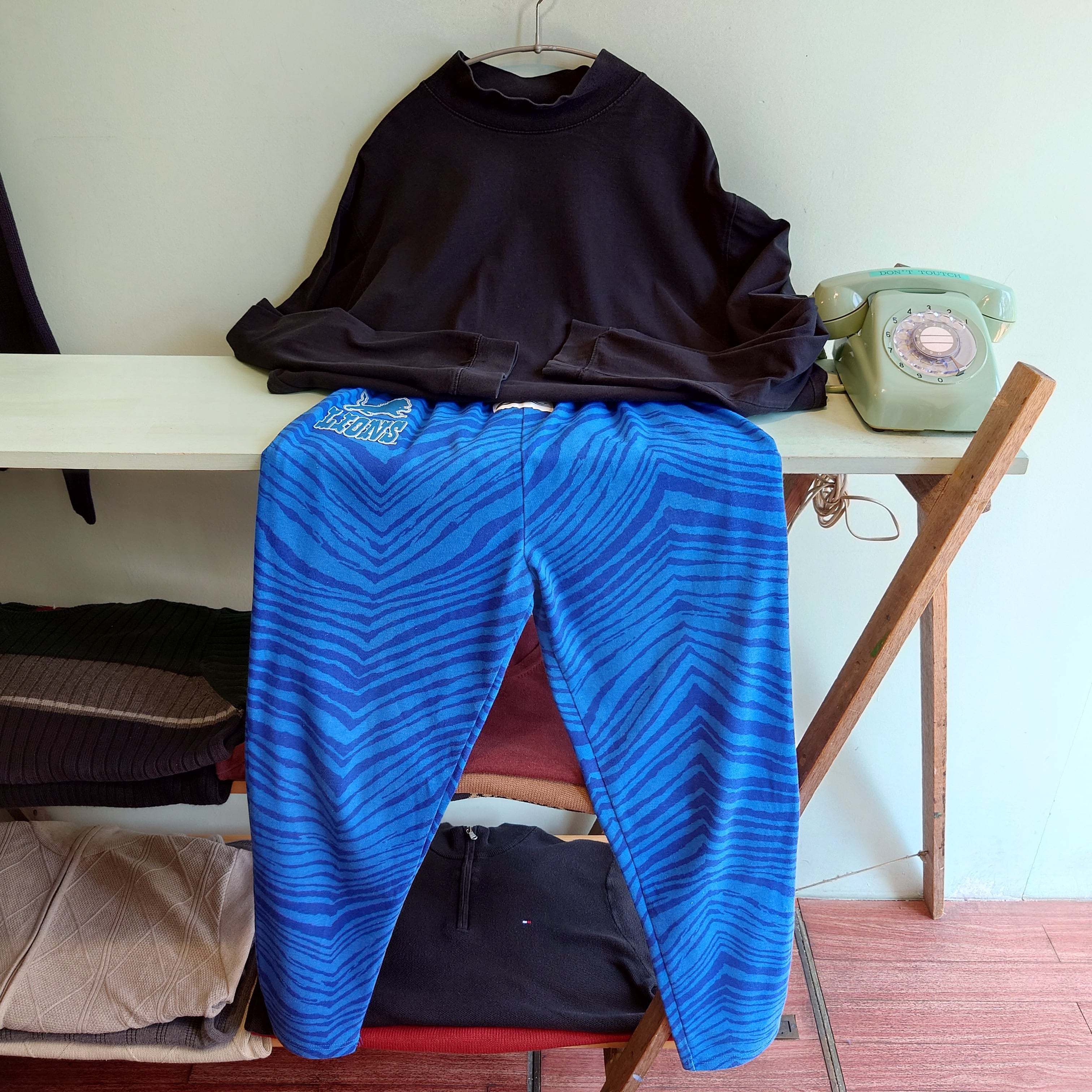 Zubaz ズバズ 80-90s vintage Detroit Lions 総柄イージーパンツ