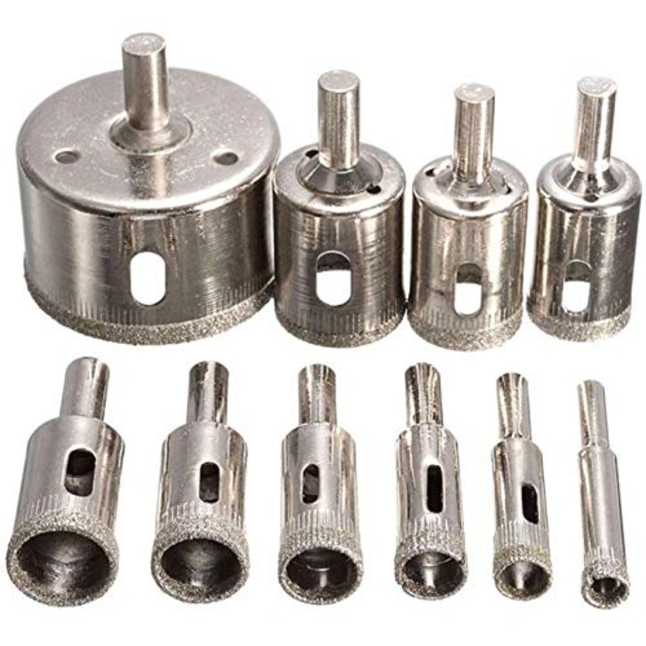 ダイヤモンドホールソー コアビット ガラス タイル 穴あけ 超硬 ホルソー セット 陶器 硝子 レンガ ライル 木材 大理石 ガラス 穴あけ 切削 工具 ドリルビット (10本)