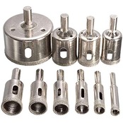 ダイヤモンドホールソー コアビット ガラス タイル 穴あけ 超硬 ホルソー セット 陶器 硝子 レンガ ライル 木材 大理石 ガラス 穴あけ 切削 工具 ドリルビット (10本)
