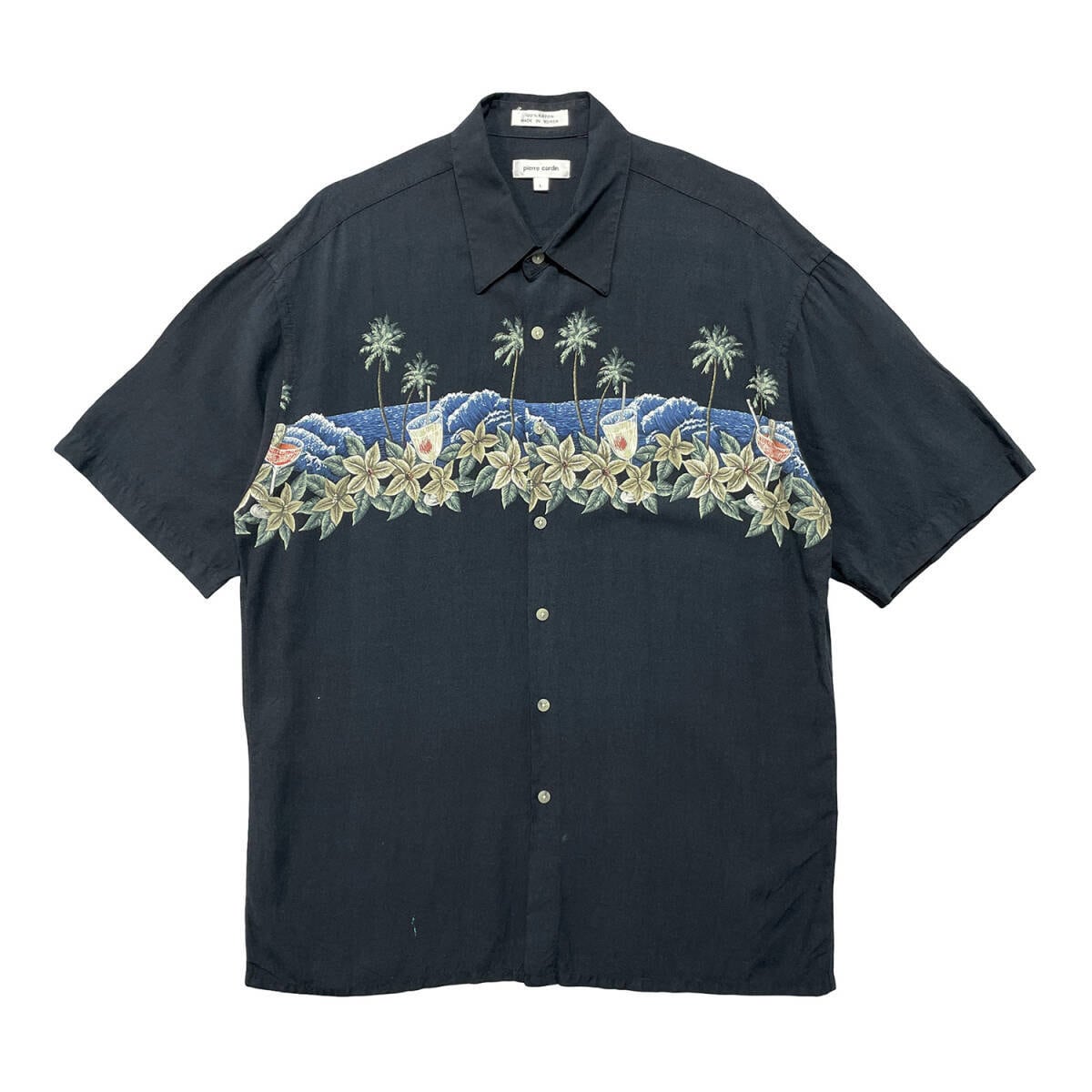 USA 古着 Batik Bay バティックベイ シルク 開襟 アロハシャツ