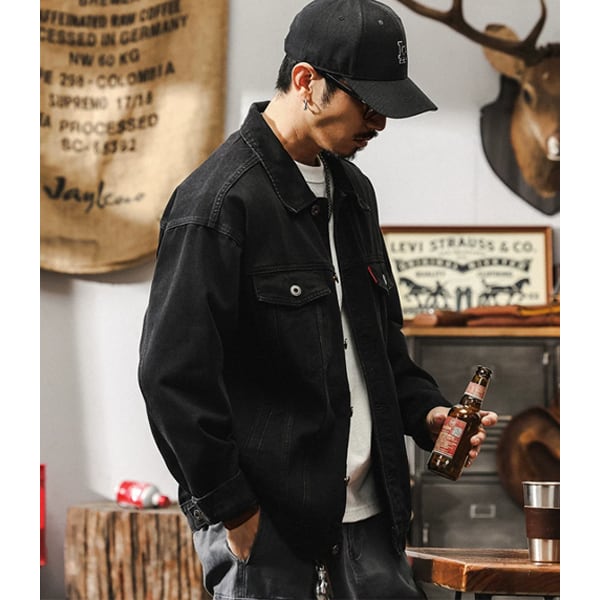 Front pocket design denim jacket P600