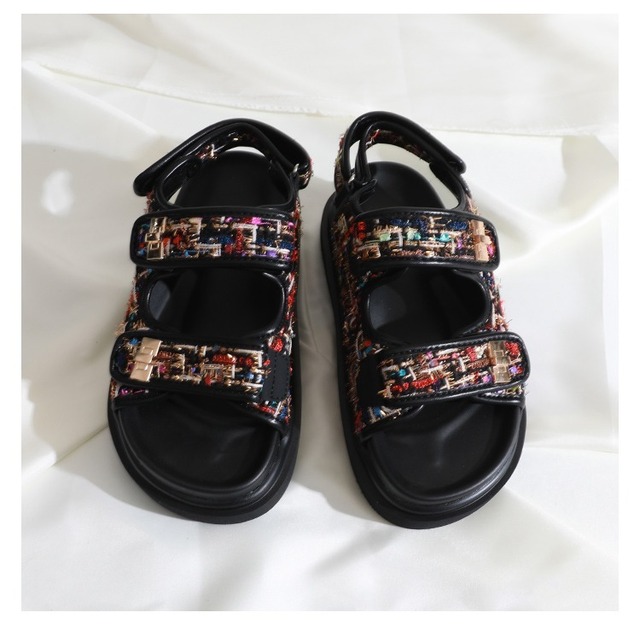 jacquard cloth sandal