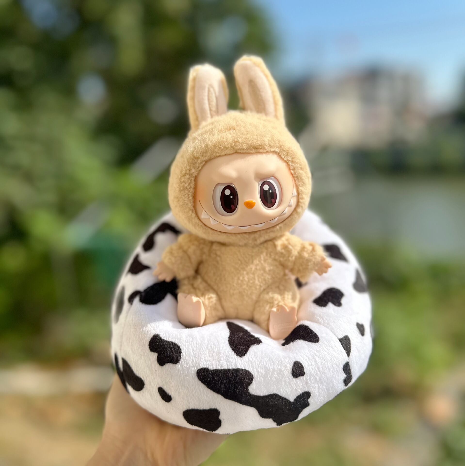 Labubu 2代座りポーズ専用 ミニソファベッド ぬいぐるみ用 クッション