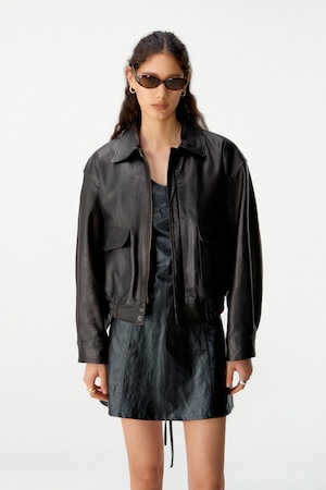 ★【COOR】VEGETABLE LEATHER A-2 JACKET