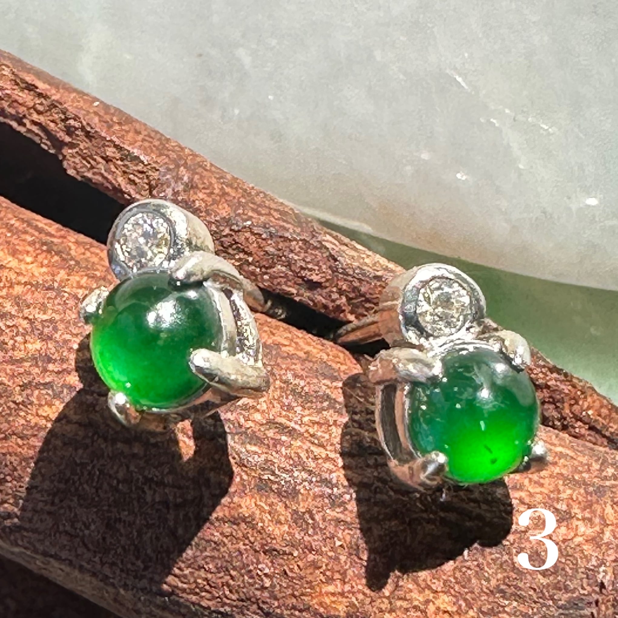 Jade Silver Earrings | Victorian Box