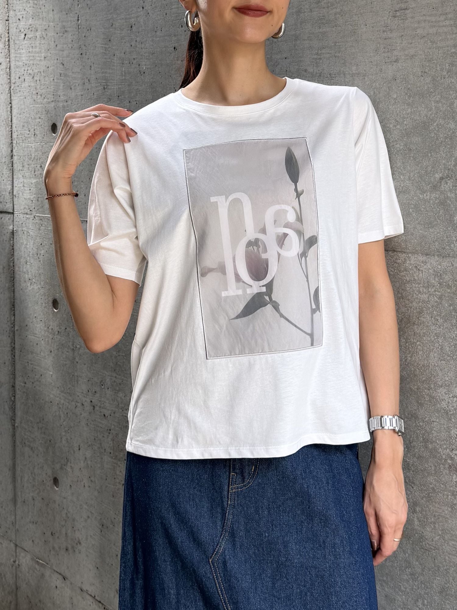 FLOWER LOGO PRINT T-SHIRT(フラワーロゴプリントTシャツ)【1216236】select by Bou jeloud