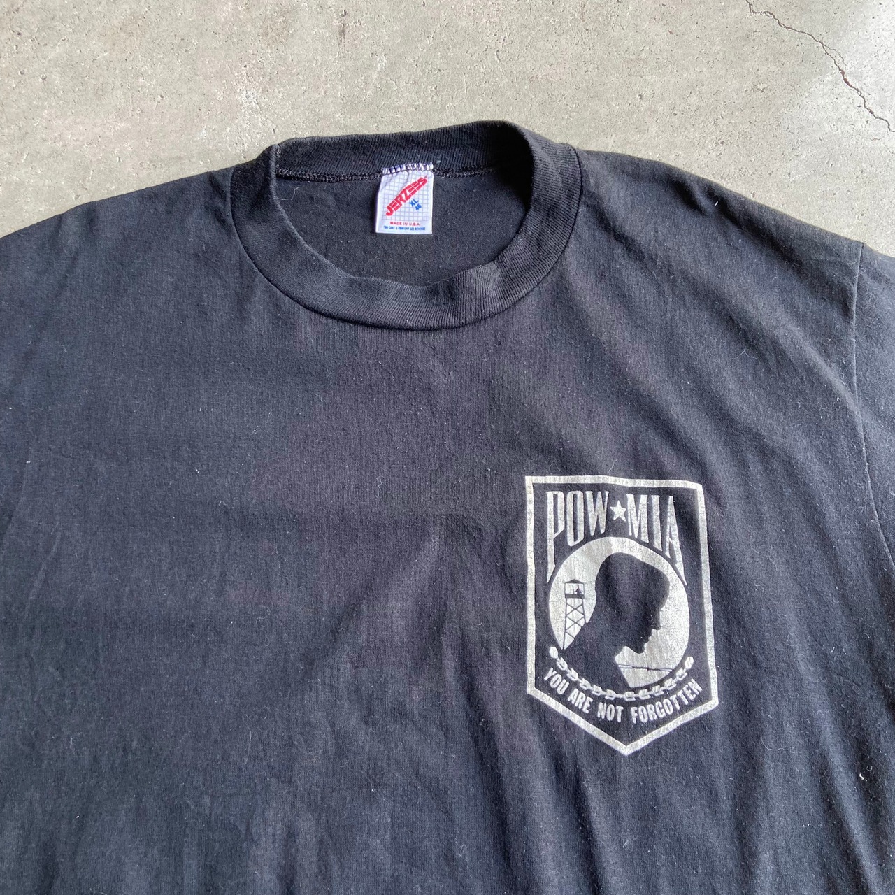 USA製 80年代 POW MIA ベトナム戦争 ワンポイント プリントTシャツ 