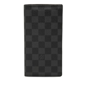 ルイ ヴィトン ダミエ グラフィット ポルトフォイユ ブラザ 二つ折り 長財布 N62665 ブラック PVC メンズ LOUIS VUITTON 【中古】