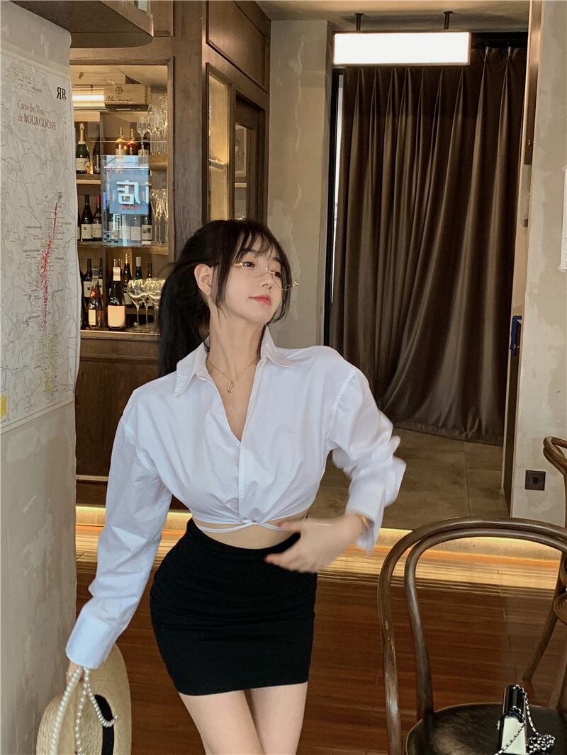 スタイルシャツ ジャケット サマー薄手ホワイトショート ロング 夏物 ブラックストロベリース24667530757