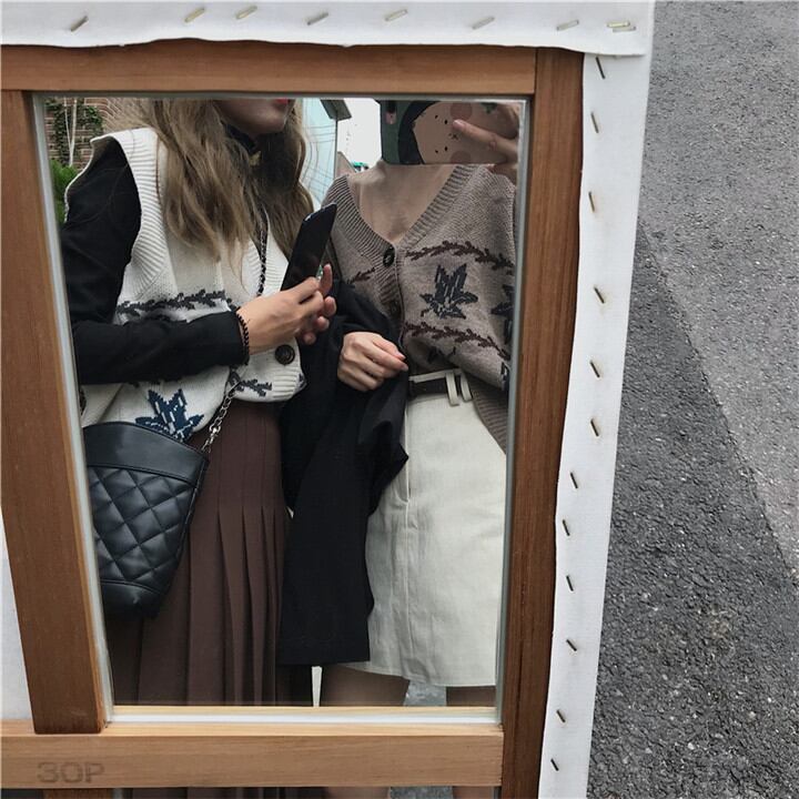 合わせやすい服で カジュアル Vネック セーター 気質 秋 ベスト カーディガン エレガント