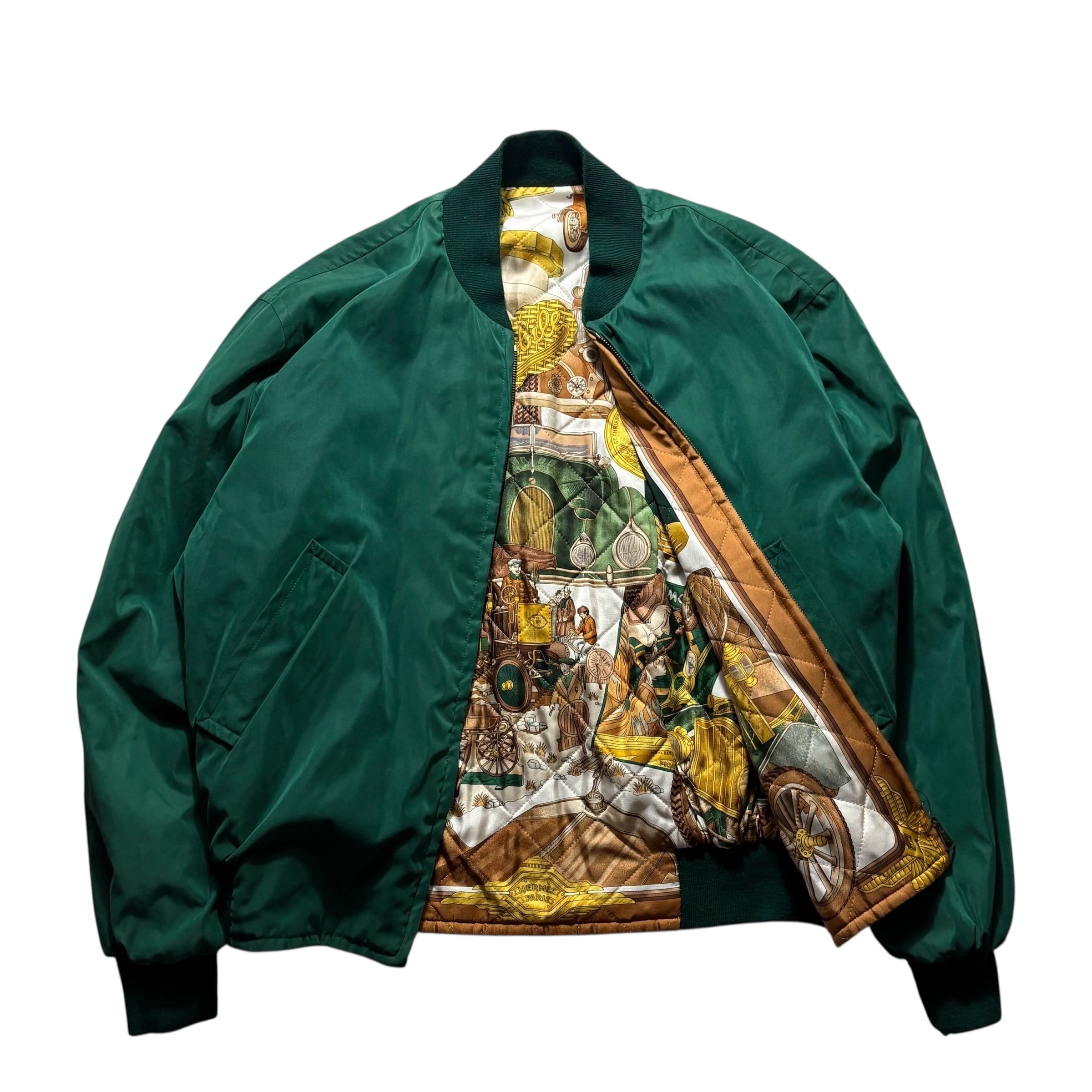 vintage HERMES reversible bomber jacket “automobile” | NOIR ONLINE