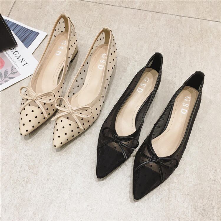 シューズ レディース パンプス 2カラー 22.5cm 23cm 23.5cm 24cm 24.5cm 25cm 25.5cm アイボリー ブラック カラバリ 靴 クツ レディースシューズ ポインテッドトゥ ドット柄 水玉模様 リボン メッシュ オーガンジー シアー 透け感 涼しげ 美脚 シンプル 大人可愛い きれいめ カジュアル エレガント 上品 ガーリー おしゃれ 存在感 10代 20代 30代 40代 50代 通勤 オフィス 通学 普段使い デート お出かけ 休日 旅行 韓国系 春 夏 送料無料