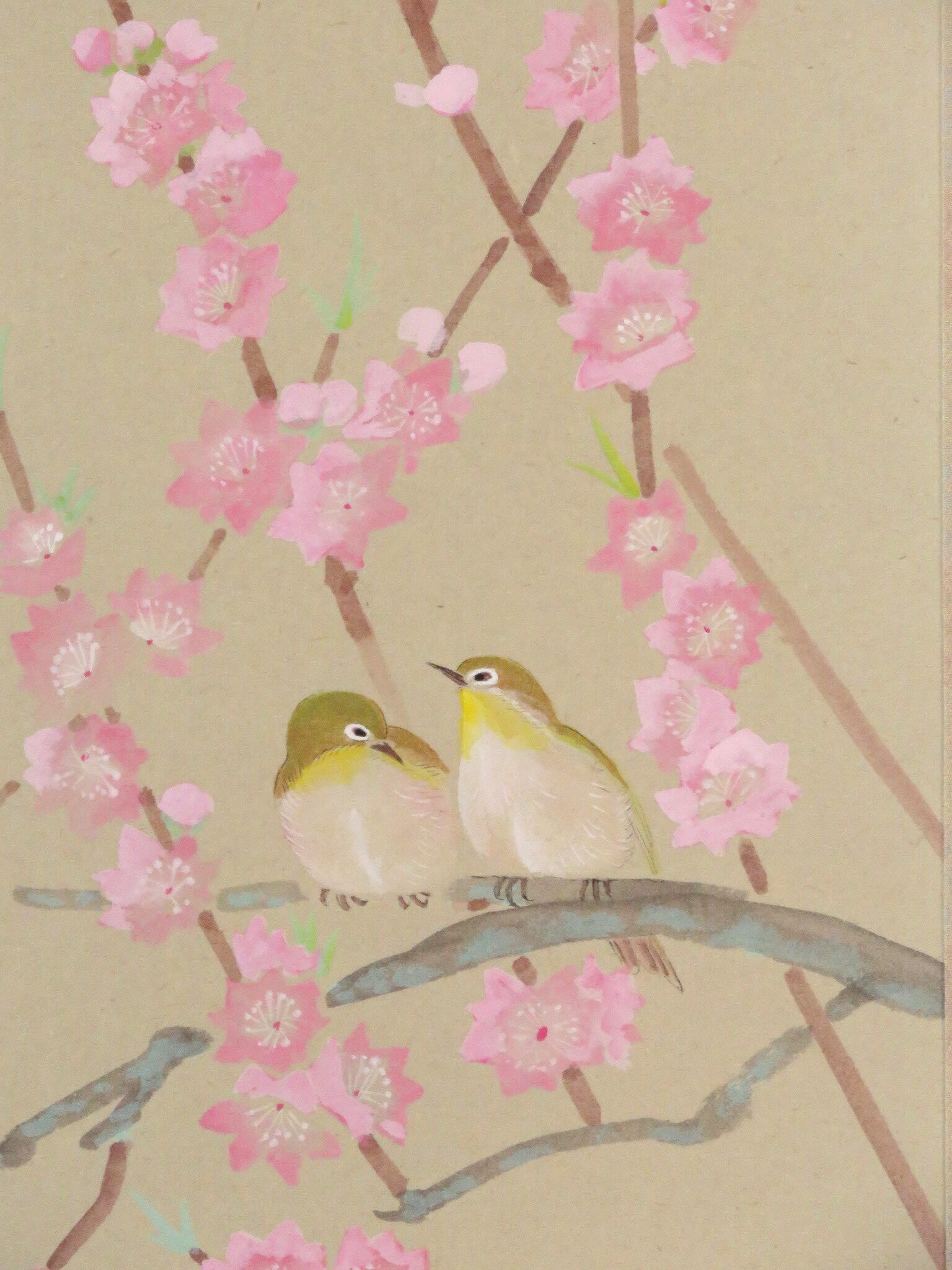 掛軸 塚下静庵 桃 半切立 現代作家新作掛軸 JY1418 | Kogando 掛軸 塚下静庵 桃 半切立 現代作家新作掛軸 JY1418 | Kogando