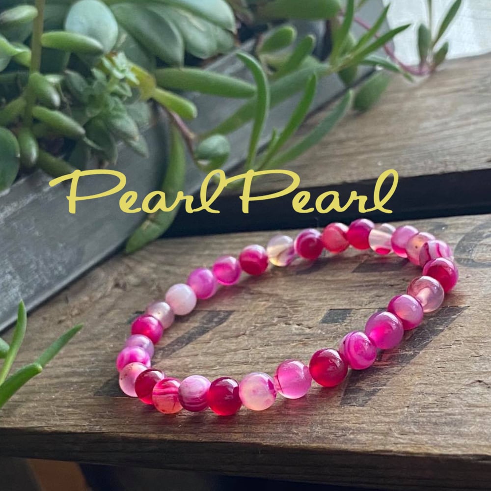 ピンクが可愛い 女子力上がる瑪瑙 アゲート ブレスレット 大阪梅田 中崎町の淡水パールと天然石アクセサリー雑貨のお店pearlpearl パールパール